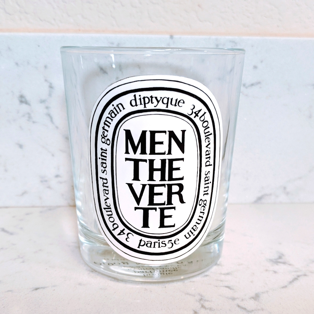 Diptyque Menthe Verte Empty Full Size Candle Jar Gem